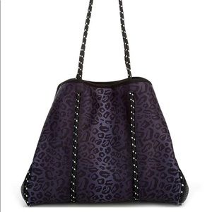 Parker & Hyde Neoprene black leopard tote bag